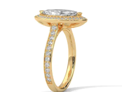 solitaire ring with detail images and 360 render videos 87 3D print model