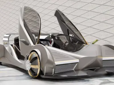 Titanium car 3D model