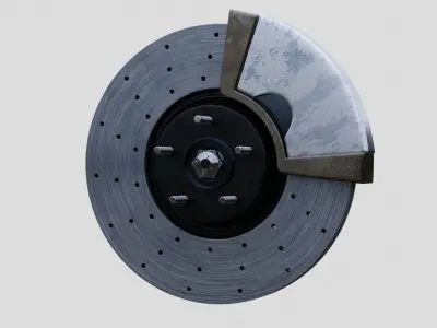 Car Brake Disc and Caliper 3D model