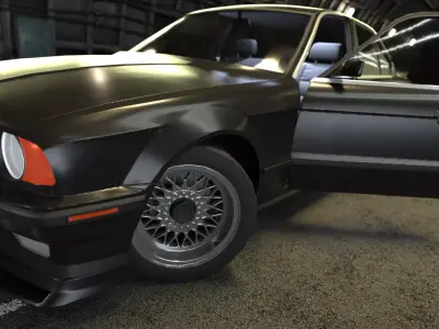 Black Car Low-poly 3D model