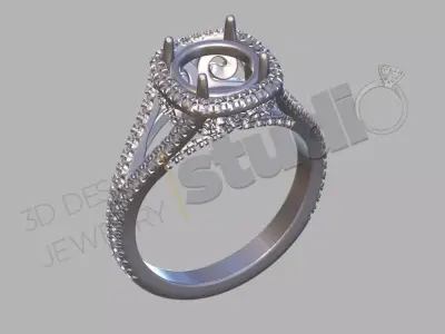 cushion shape ring 3d model 3D print model
