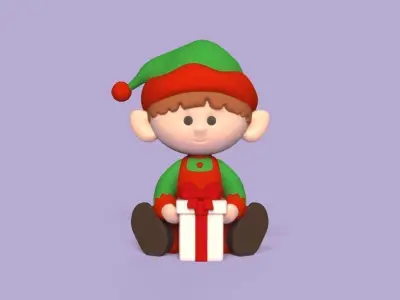 Gift Xmas Elf 3D print model