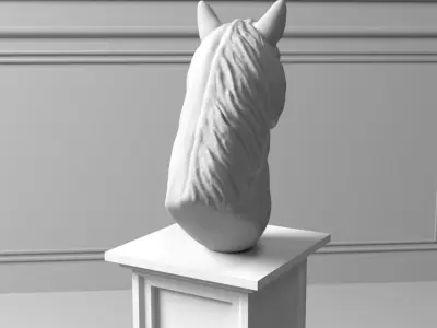 Horse Head Sculpture 3D model