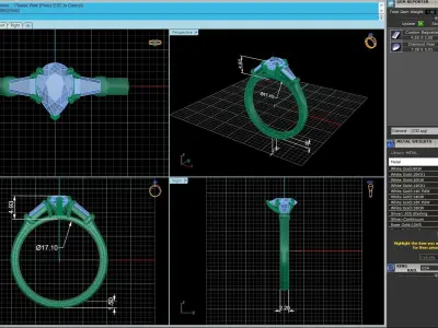 Three-stone Diamond Ring R4 3D print model