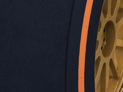 18 inches hard front tyre Low-poly 3D model