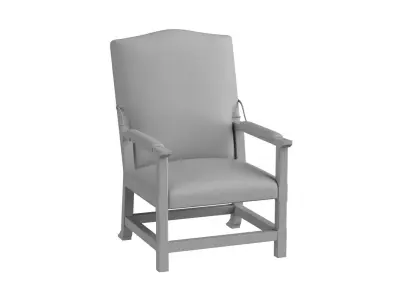 Italian Leather Upholstered Chair 3D model