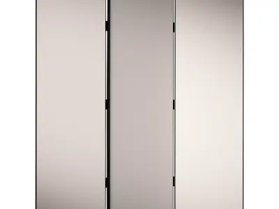 Room dividers interios partitions Minimal white folding screen 3D model