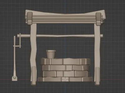 Low Poly Well Low-poly 3D model