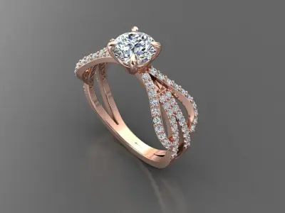 jewelry ring diamond Solitaire 3D print model