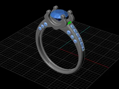 STL 3DM Print Ready Women Diamond Ring Lightweight Printable  3D print model 123