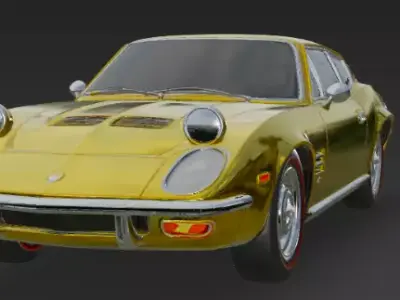 Golden Classic Sports Car High quality 3D Model 3D model