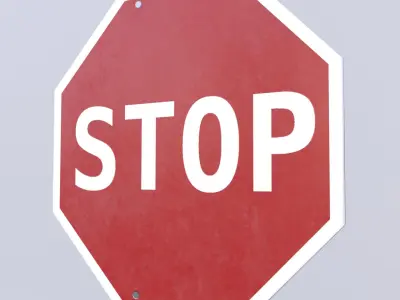Game-ready Stop sign clean Unity Unreal Engine  Low-poly 3D model