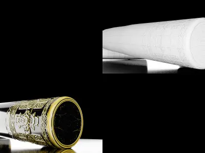 Luxury Fountain Pen Low-poly 3D model