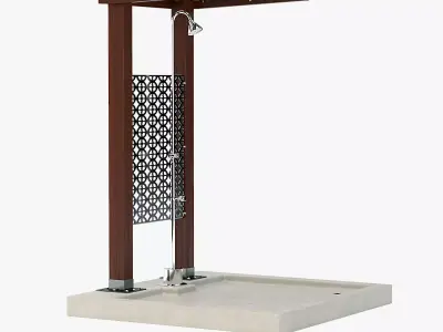 Ada Free Standing Single Outdoor Shower 3D model