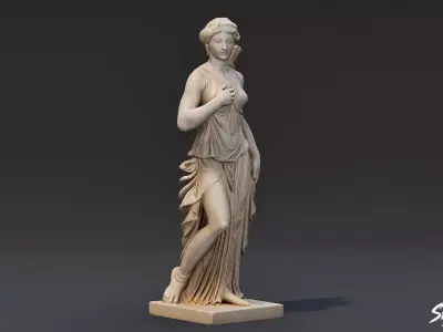 Artemis Statue Low-poly 3D model