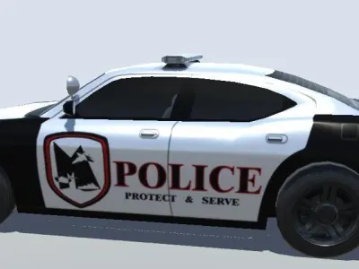 Dodge Charger Police car low-poly 3d model Low-poly 3D model