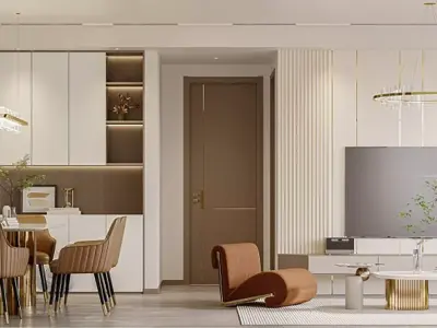 Modern light luxury living room 3D model buy