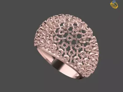 Women Stone Rings Diamond 3D print model 2