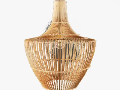 Arwen Wicker Pendant Light CB2 3D model