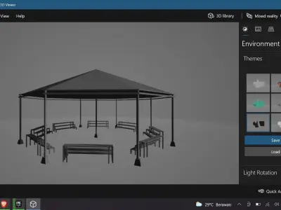 Gazebo for Plants Saung Tanaman Segi Delapan Free low-poly 3D model