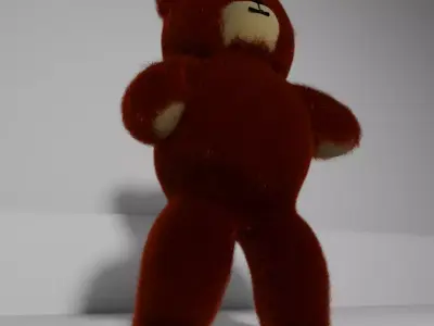 Teddy bear Low-poly 3D model 2