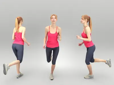 Beautiful woman running  459 Low-poly 3D model