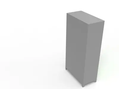 METAL CABINET-DOUBLE LONG-GRAY AND GREEN Low-poly 3D model