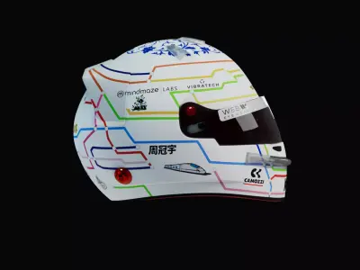 F1 Helmet ZhouGuanyu ChineseGP Helmet Free 3D model