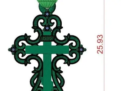 Pendant sp 2 cross 3D print model