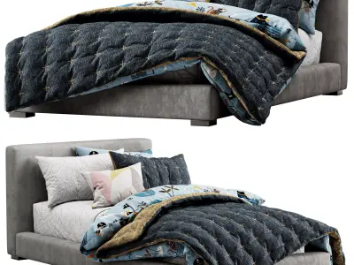 Organic Multi Stripe Sheet Set  3D model