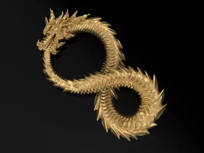 Dragon  sculpture 3DM STL OBJ model for 3D printing and CNC 3D print model