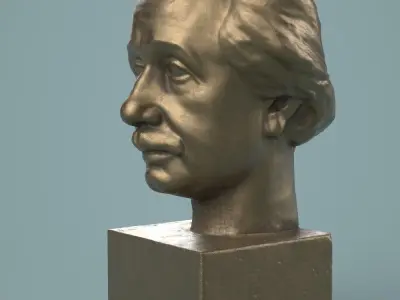 Einstein Bust PBR Low-poly 3D model