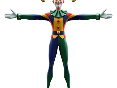 Colorful Jester Character model pack Low-poly 3D model