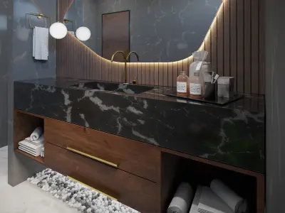 Bathroom Scene - Bespoke Vanity Design 3D model