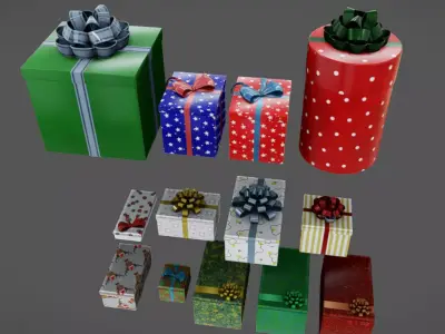 Presents - Gift Boxes Low-poly 3D model
