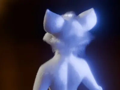 Dimitri Anthro Wolf Low-poly 3D model