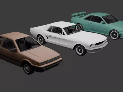 Car Pack Vehicle Collection Optimized GameReady Low-poly 3D model