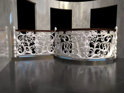 Staircase railings 2 Low-poly 3D model