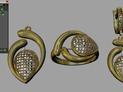 gold set jewelry 3D print model