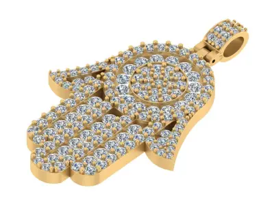  Luxury Iced-Out Hamsa Hand Pendant 3D print model