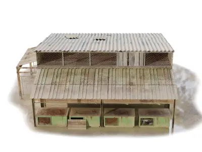 Abandoned building shop old house Low-poly 3D model