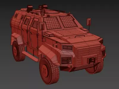 Military Car Ejder Yalcin Army vehicles Low-poly 3D model