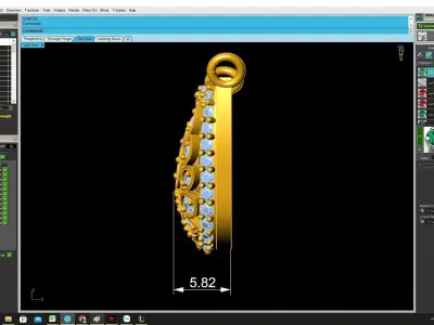 Luxury Swan Pendant with Pave Diamond and Gemstone Design  4256 3D print model