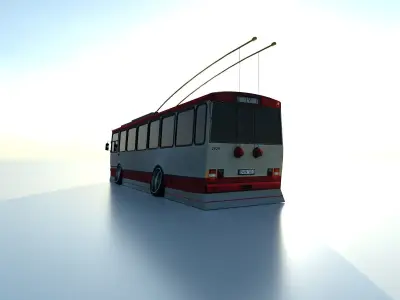 Soviet Trolleybus tuned Low-poly 3D model