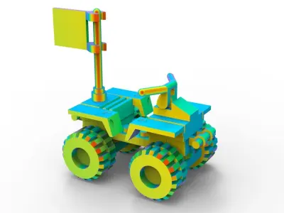 Simple Lego CAR in STEP file format Free 3D print model