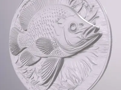 Pan Fish 1 basrelief for 3D printing 3D print model