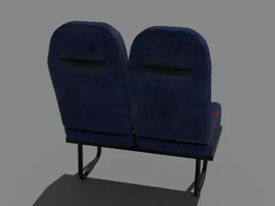 British Public Bus Seats Low-poly 3D model