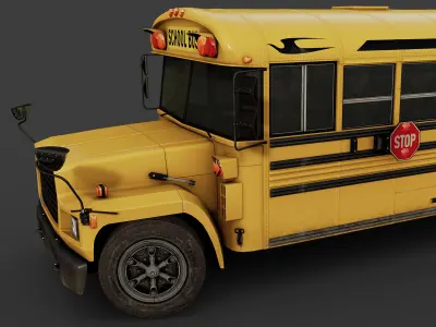 School Bus Low-poly 3D model