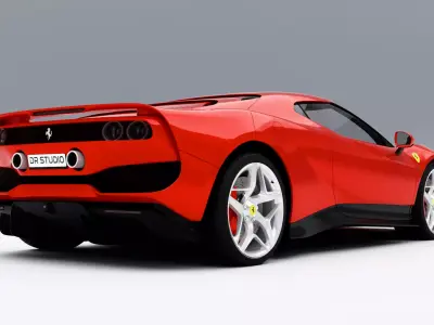 Ferrari SP38 Low-poly 3D model