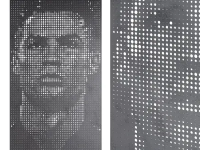 Perforated Panel - Cristiano Ronaldo Low-poly 3D model